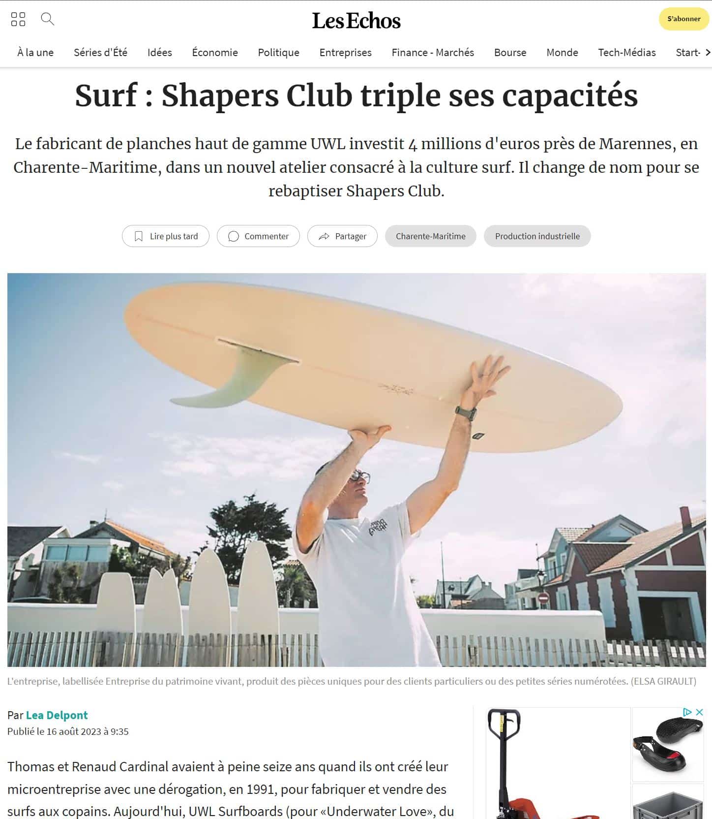 🌊 Shapers Club à la Une! 🌊