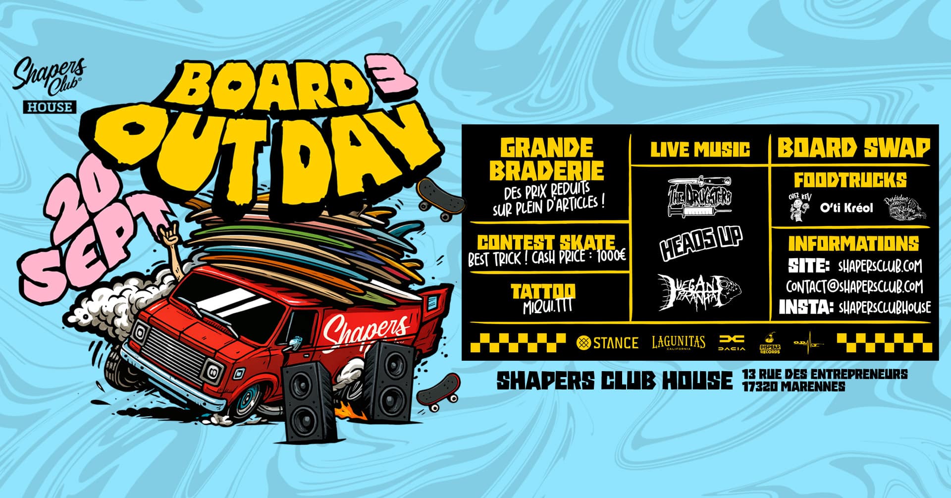 BoardOut Day 3 : rendez-vous surf, skate et musique au Shapers Club House de Marennes